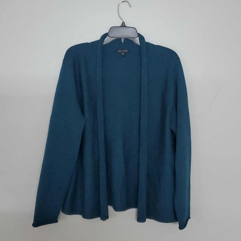 Eileen Fisher Women 100%merino wool 2 button cardigan knit sweater sz XL